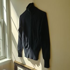 Zara, S, Black, Mock Neck, Cardigan Zipper Sweater
